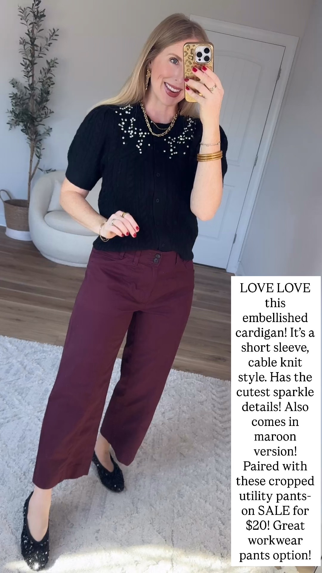 Walmart outfit, Walmart try on, embellished sweater, free assembly, scenario