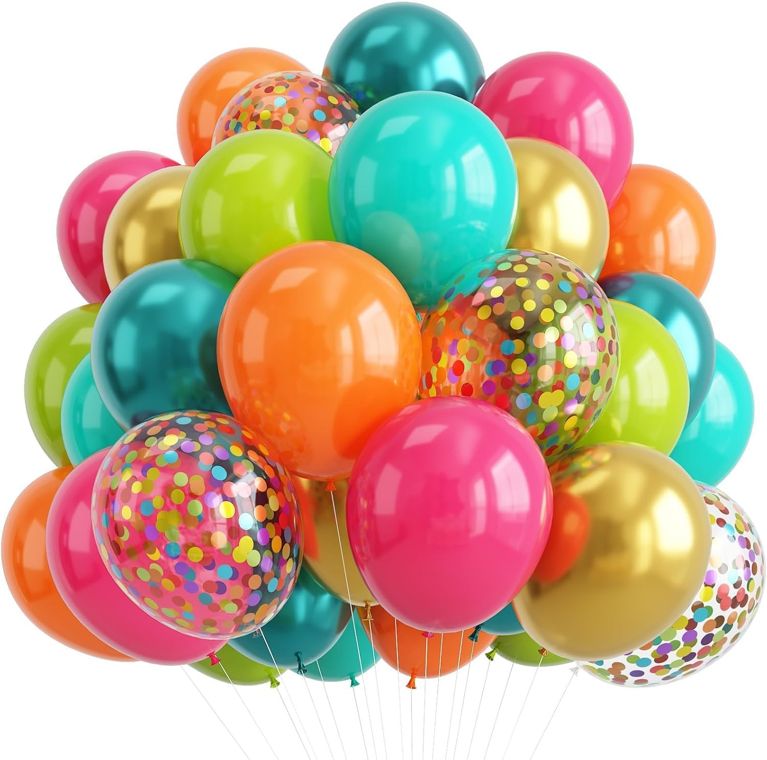 50Pcs Rainbow Colorful Balloons Kit for Birthday Summer Party Decorations | Amazon (US)