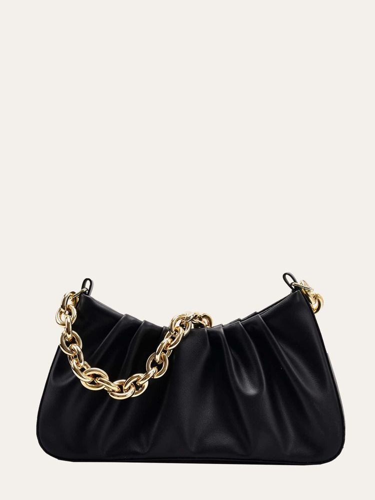 Minimalist Ruched Baguette Bag | SHEIN