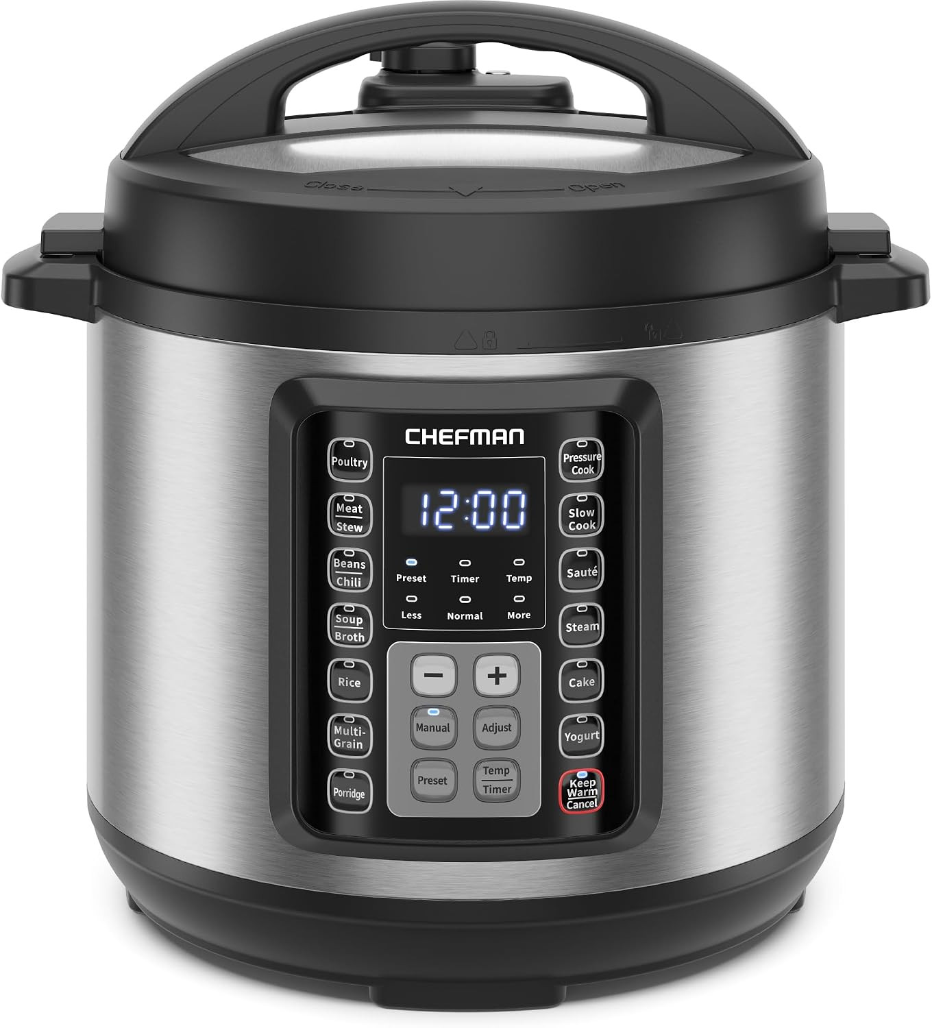 Chefman 13-in-1 Electric Pressure Cooker, 6-Quart Multicooker with Touchscreen Controls, Slow Cooker, Steamer, Sauté, Soup, Chili, Delay Start & Keep Warm, Stainless Steel | Amazon (US)