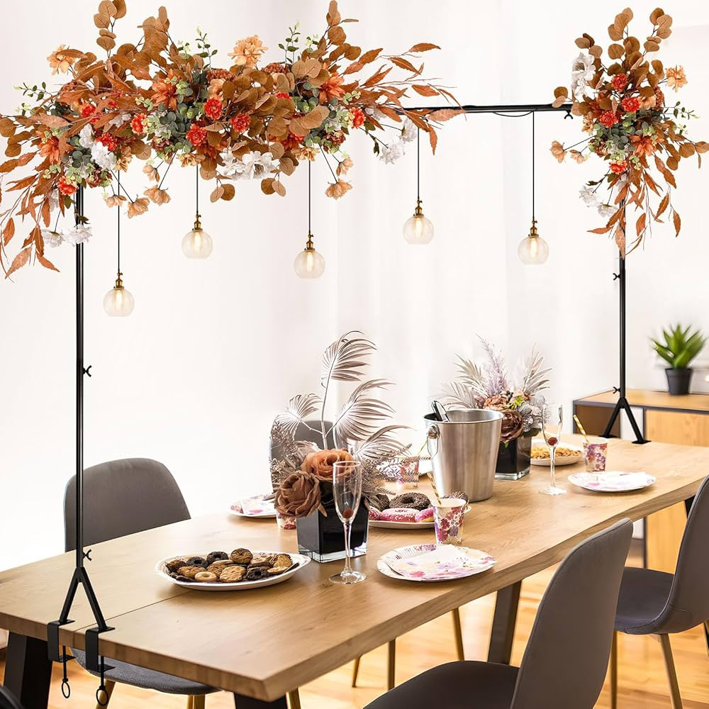 Adjustable Over The Table Rod Stand with Clamps - 22"-43" Tall, 29"-98" Long, Black Metal Table A... | Amazon (US)