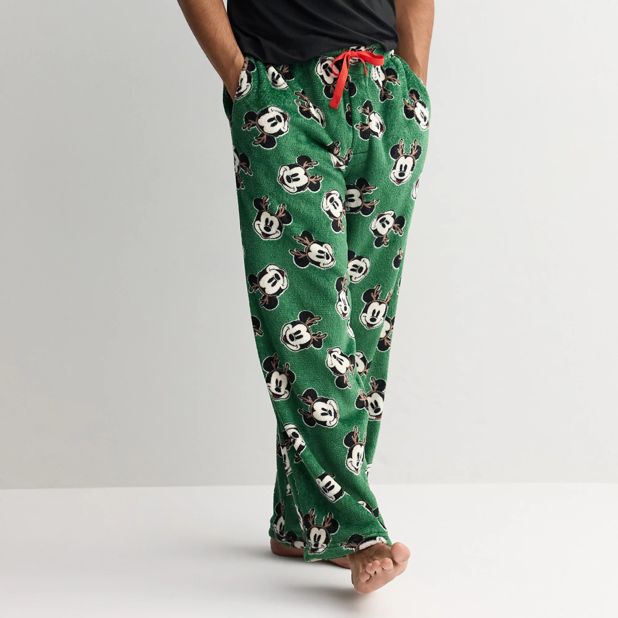 Men's Disney's Mickey Mouse Antler Plush Fleece Pajama Pants | Kohl's