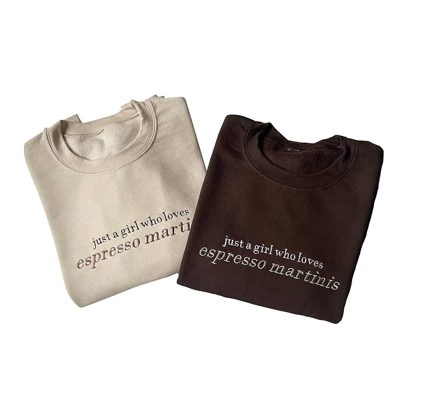 Up2ournecksinfabric - Embroidered Espresso Martini Sweatshirt - Martini Lover Gift | Amazon (US)