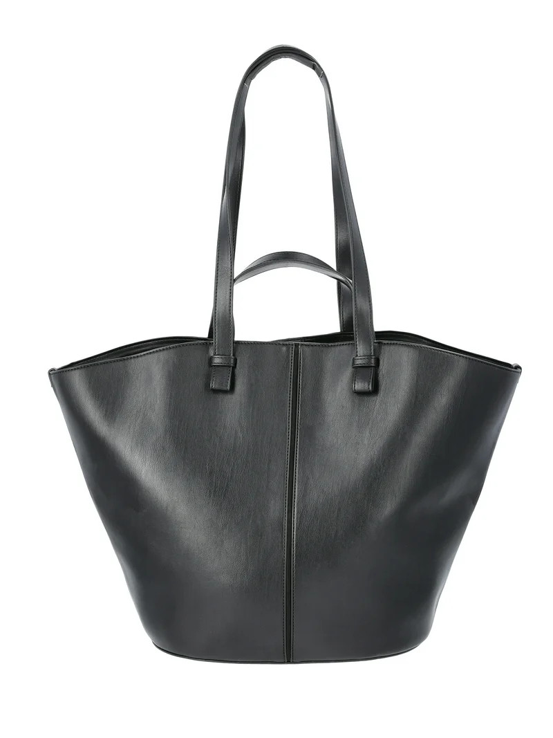 Time and Tru Women's Tulip Tote, Black | Walmart (US)