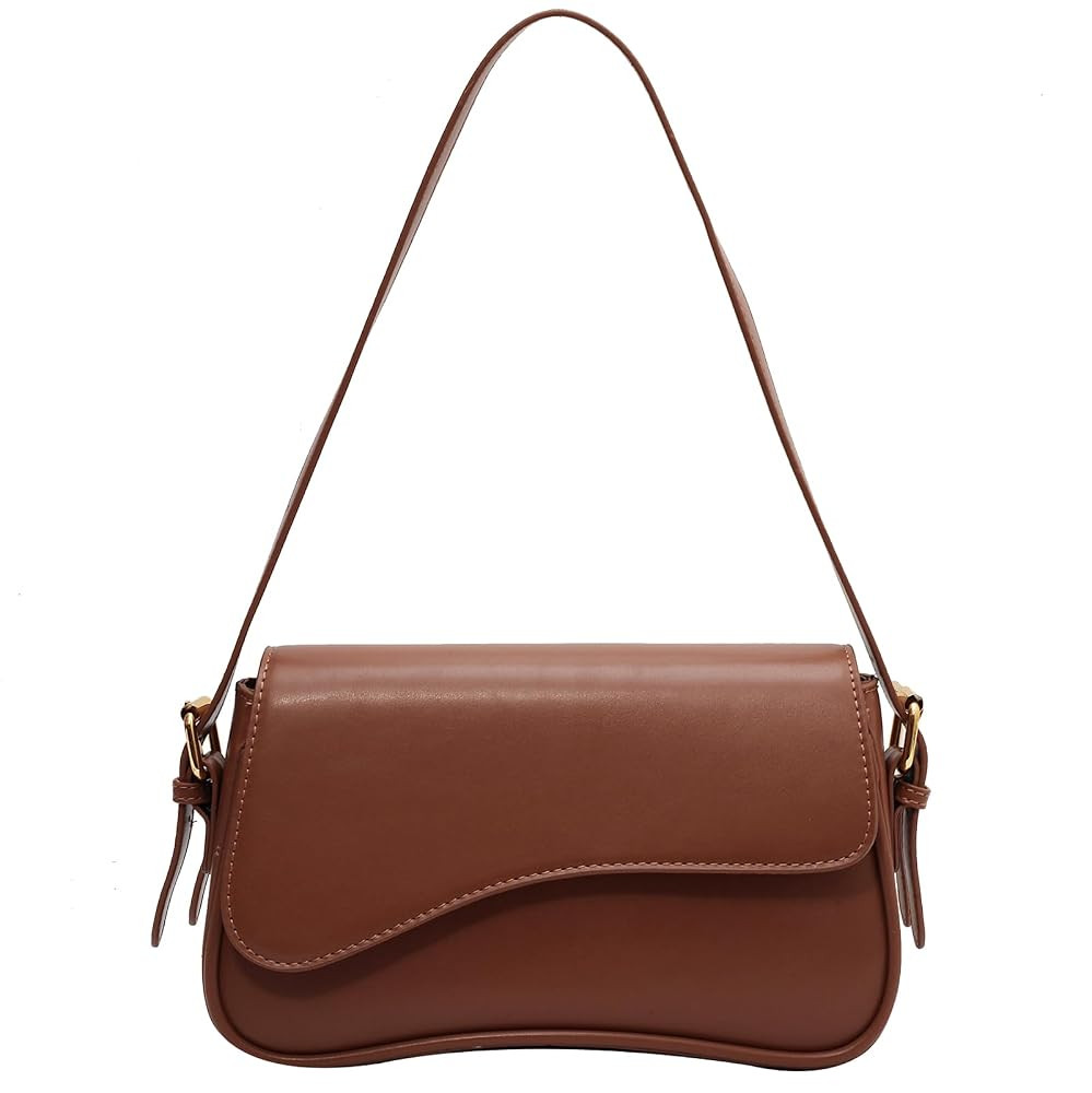 Trendy Y2K Vegan Leather Shoulder Bag for Women - Hobo Handbag, Clutch & Saddle Bag with Removabl... | Amazon (US)