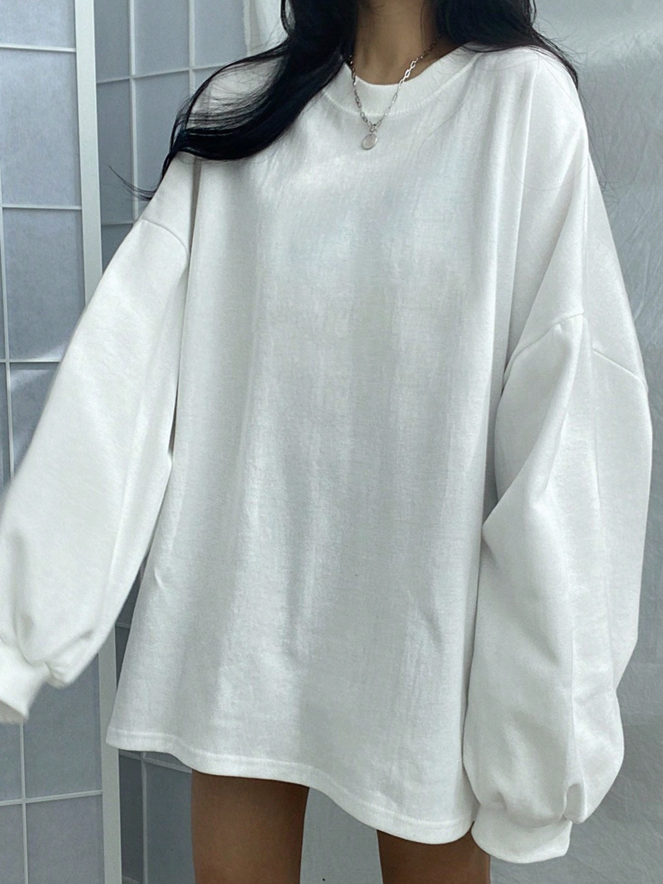 DAZY Solid Drop Shoulder Oversized Pullover | SHEIN