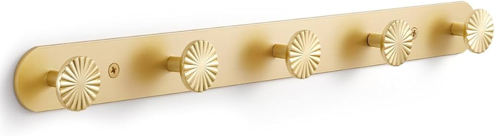 1 Pack Coat Rack Wall Mounted Gold Brass Towel Hooks for Bathrooms Wall Hooks for Hanging Robe Co... | Amazon (US)