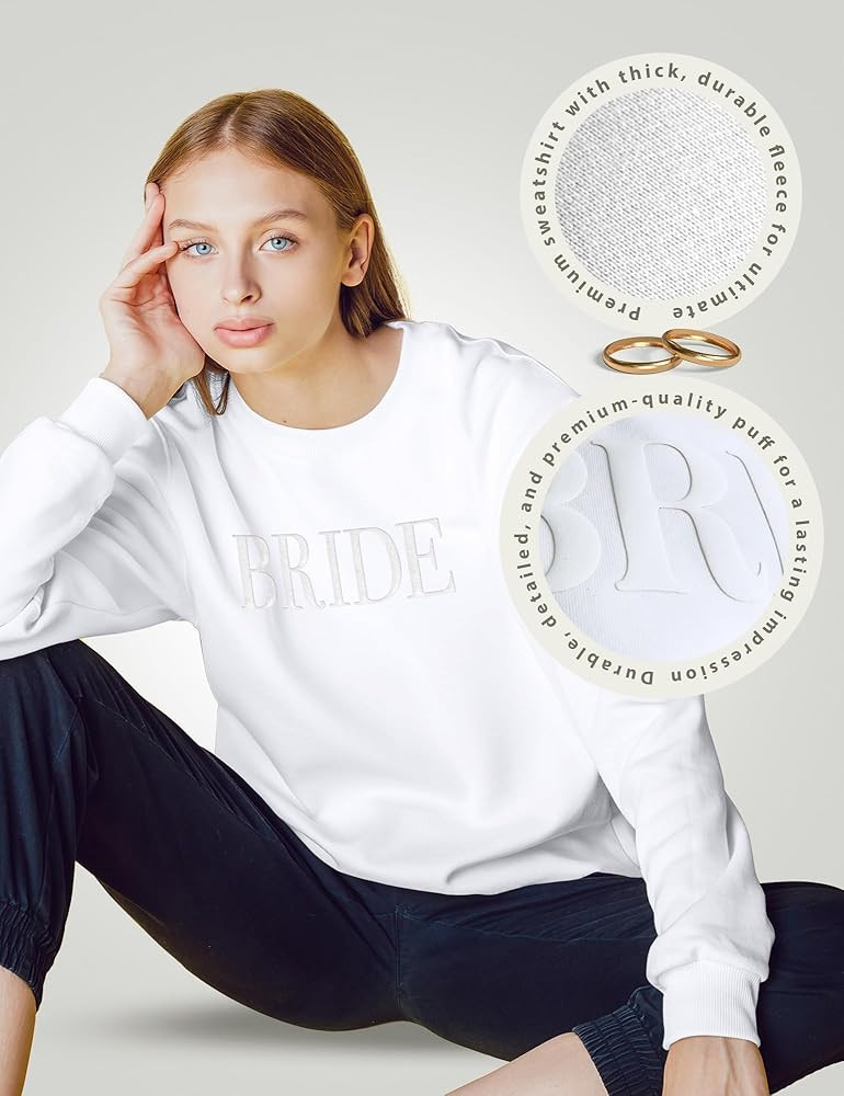 Bride Sweatshirt - Engagement Gift - Bride Sweatshirts For Women - Bride Crewneck Sweatshirt - We... | Amazon (US)