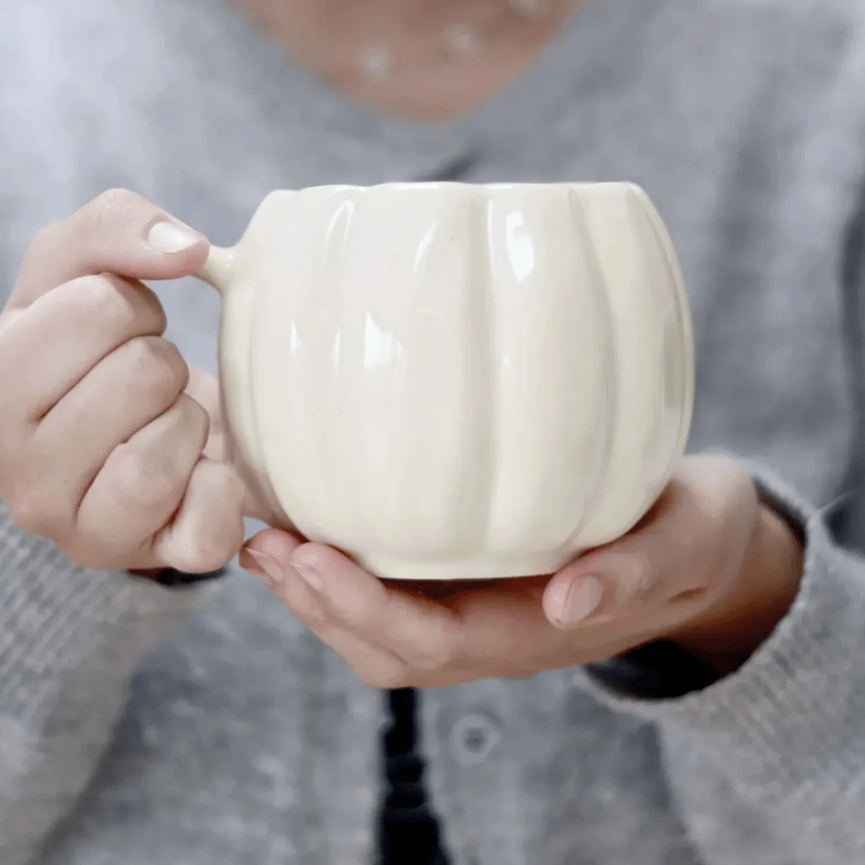 Pumpkin shaped ceramic mug | Shop.app