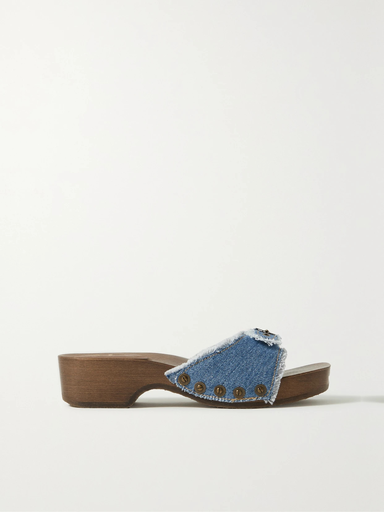 RE/DONE - + Scholl Buckled Denim Clogs - Blue | NET-A-PORTER (US)