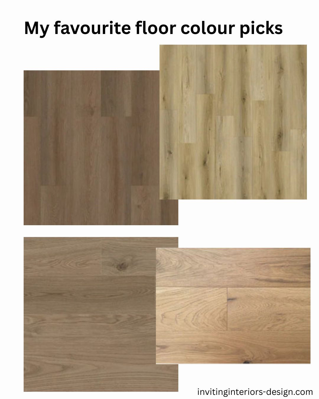 Why are these my favourites?
Versatile, medium colour tones that can be dressed up or down.
Chosen carefully, the wood floor can complement your favourite paint colour.
Wider planks.
Matte or low sheen finish.
Grains that come alive.
Are you replacing your floors this year?
It can be tricky to pick floors with all the colours and types out there today... You want your floors have character without overpowering. Choose from hardwood, engineered hardwood, Vinyl, luxury vinyl flooring, laminate.
#HardwoodFloors #woodfloors #flooring #LVF #vinyl #vinylflooring #engineeredflooring #designerideas #designerfloors #designerinspo #floorcolours #invitinginteriors #modernflooring 

 #LTKhome #LTKstyletip #LTKfamily