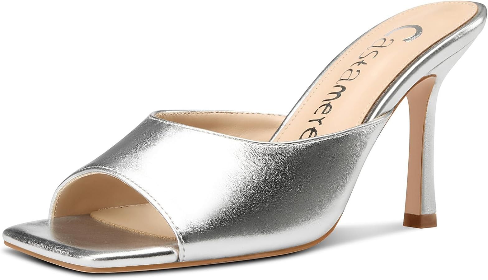 Castamere Square Open Toe Heeled Sandals for Women High Stiletto Heels Slip-on Mules Dress Comfor... | Amazon (US)