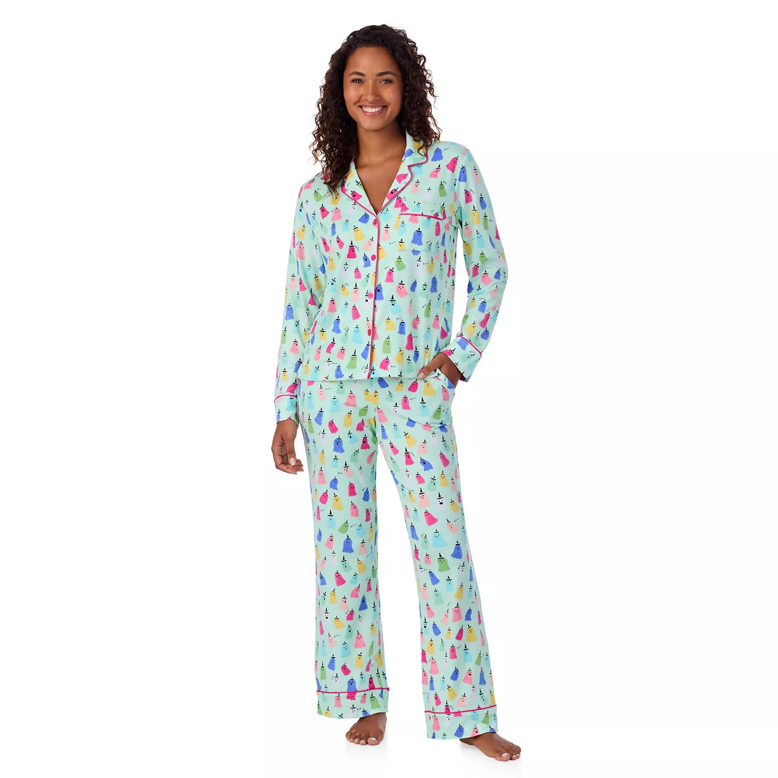 Women's Beauty Sleep Social Lydia Halloween Long Sleeve Top & Bottoms Pajama Set | Kohl's