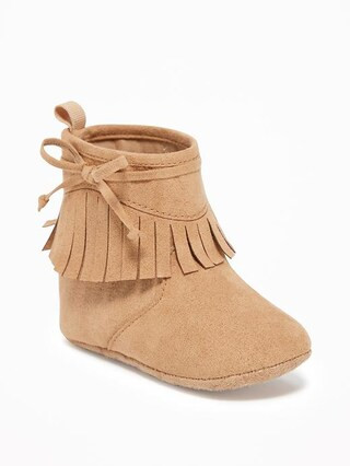 Old Navy Baby Sueded Fringe Booties For Baby Tan Size 0-3 M | Old Navy US