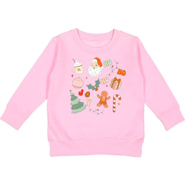 Sweet Wink | Christmas Doodle Sweatshirt, Pink (Multicolor, Size 4Y) | Maisonette | Maisonette