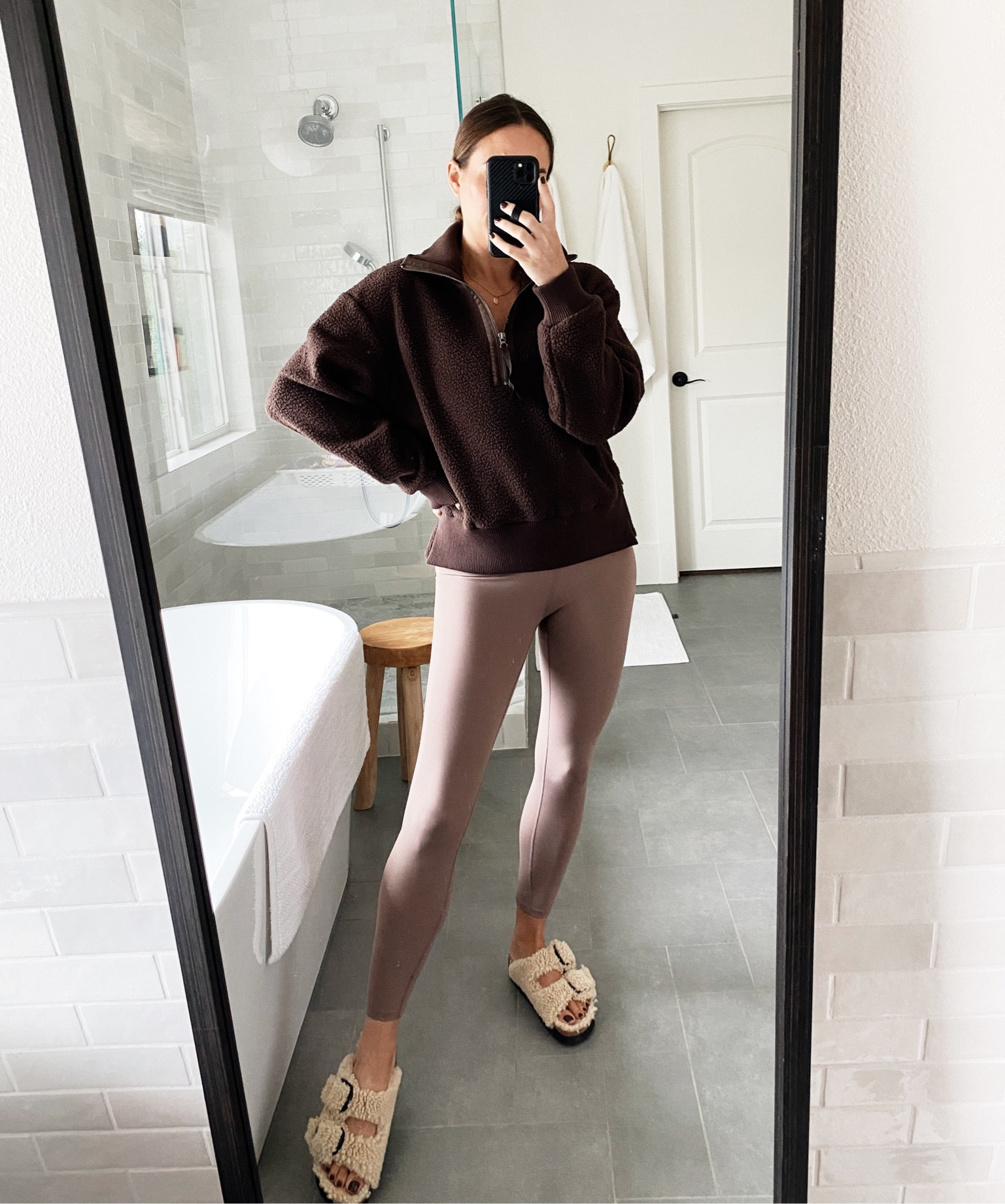 New Fall favorites from Varley! Fleece pullover size small, leggings size small, Sherpa Birkenstocks. 

#LTKfindsunder100 #LTKSeasonal #LTKshoecrush