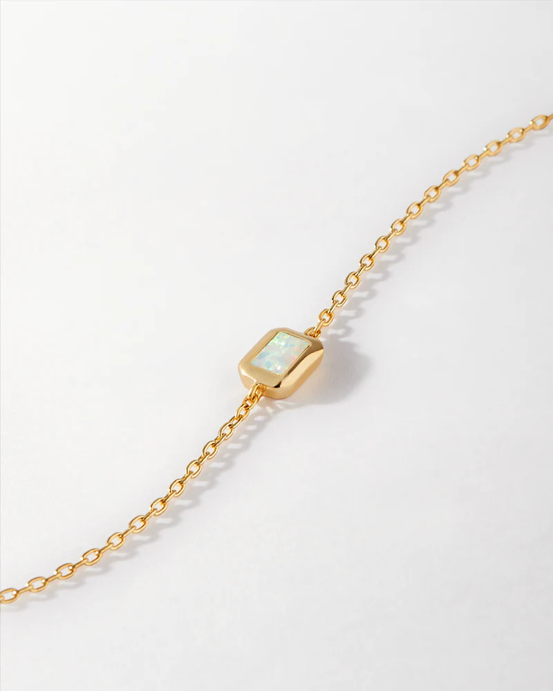 Deco Birthstone Bracelet | 18k Gold Plated | EDGE of EMBER Ltd