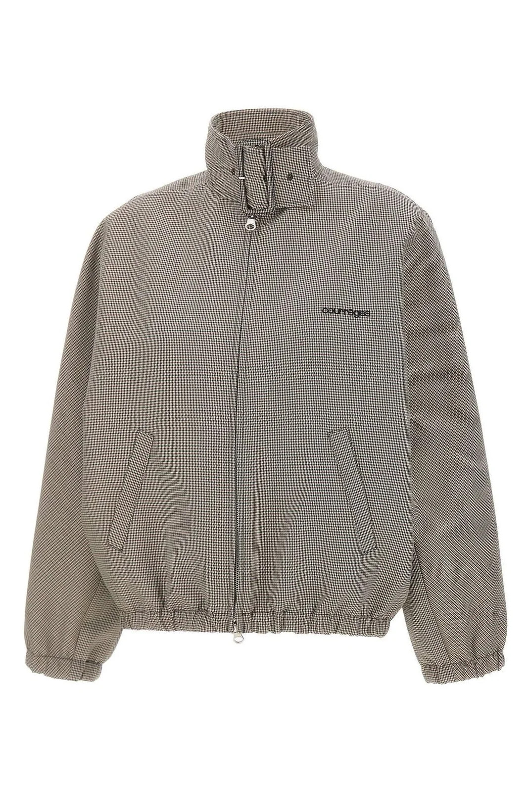 Courrèges Buckle Zipped Houndstooth Bomber Jacket | Cettire Global