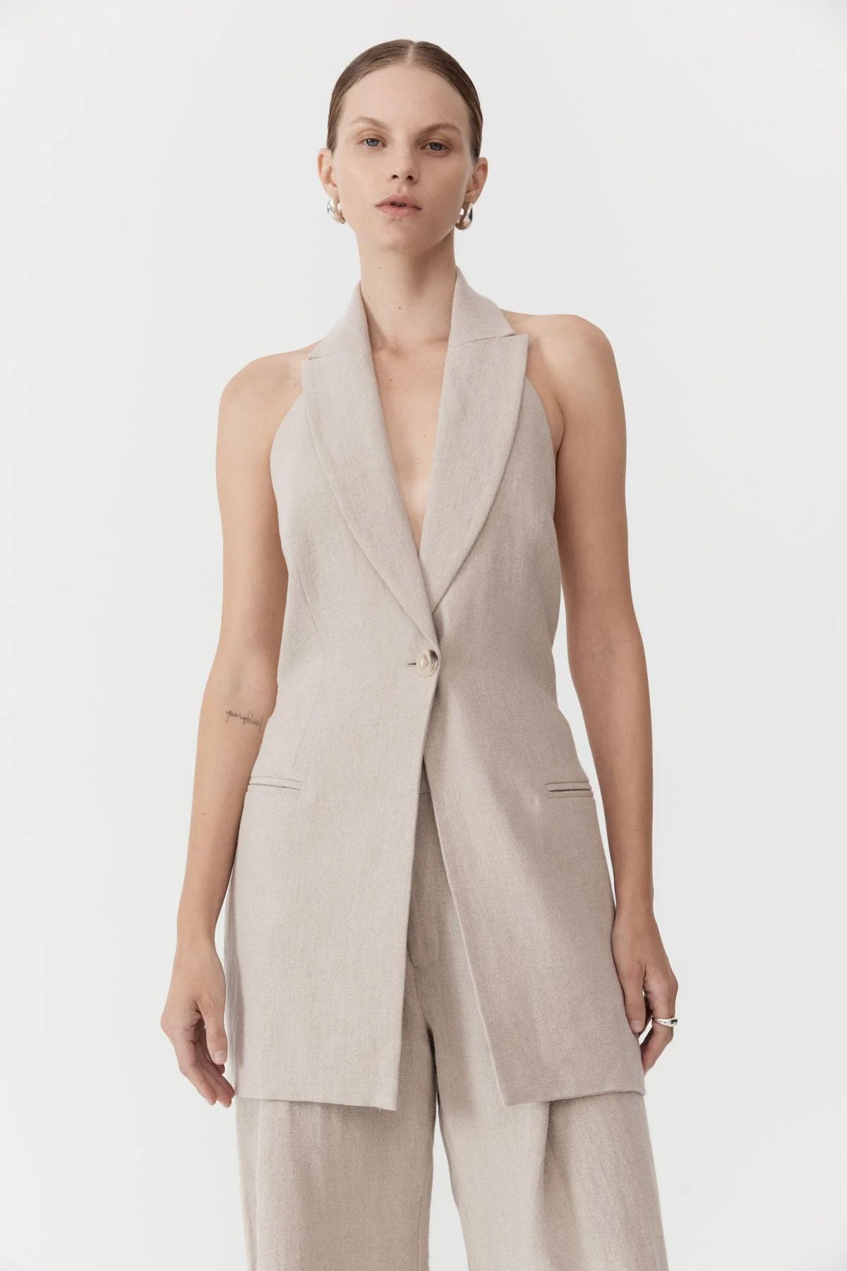 Linen Helm Vest - Natural | St. Agni (US, UK, EU)