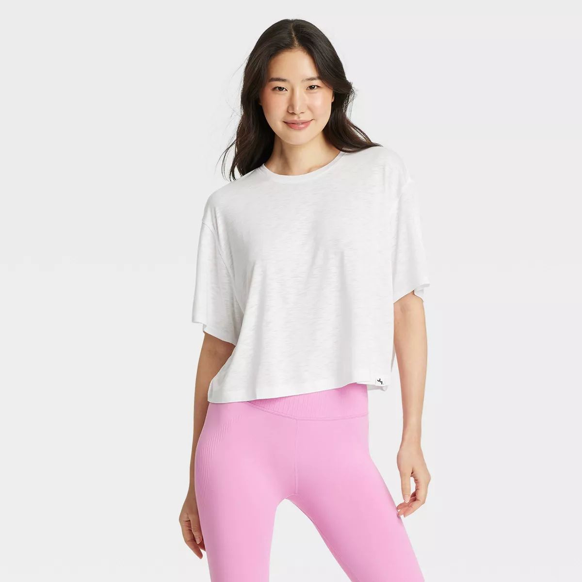 Women's Boxy Open Back Cropped Short Sleeve Shirt - JoyLab™ | Target