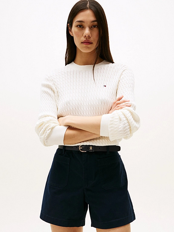 Fine Cable Knit Crew Neck Jumper | Tommy Hilfiger UK
