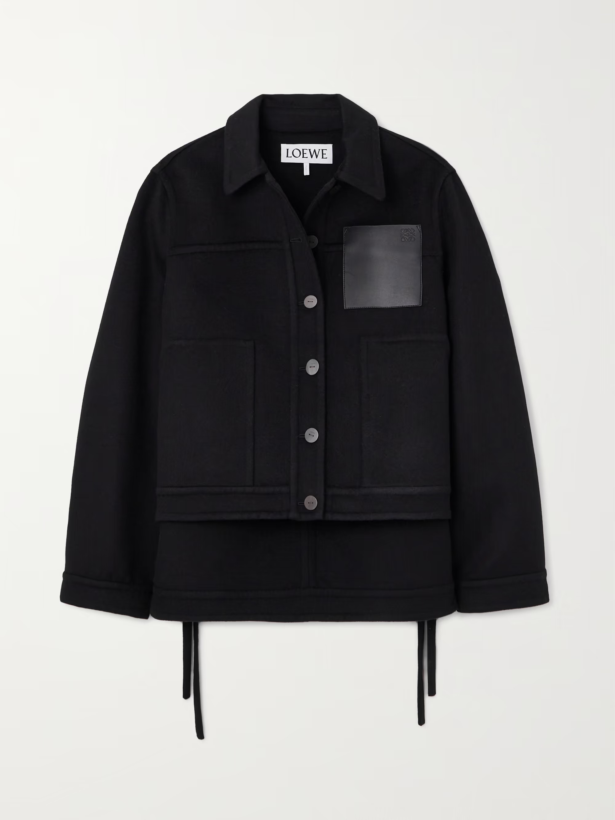 Anagram leather-trimmed wool and cashmere-blend jacket | NET-A-PORTER (US)