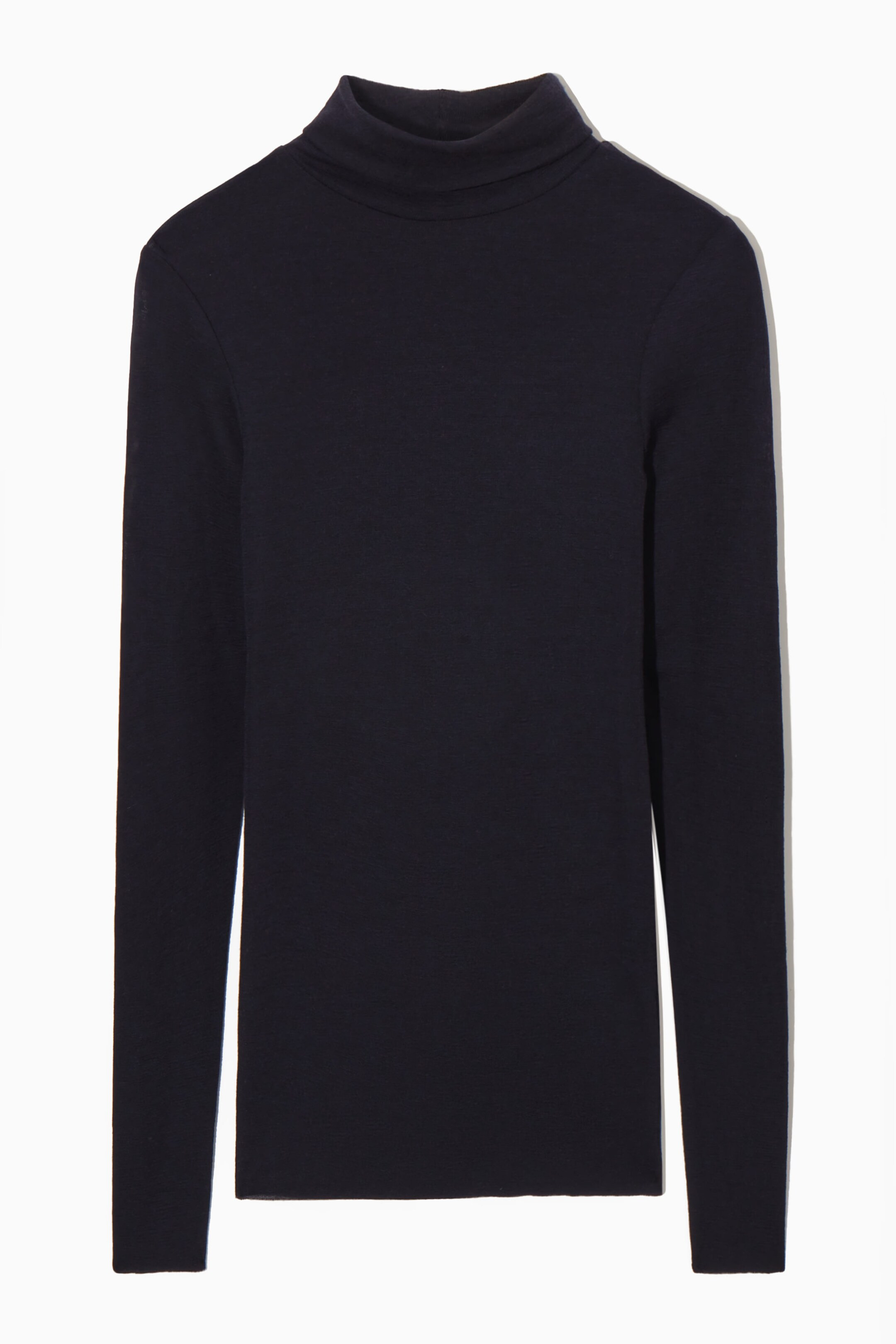 MERINO WOOL TURTLENECK TOP - NAVY | COS (EU)