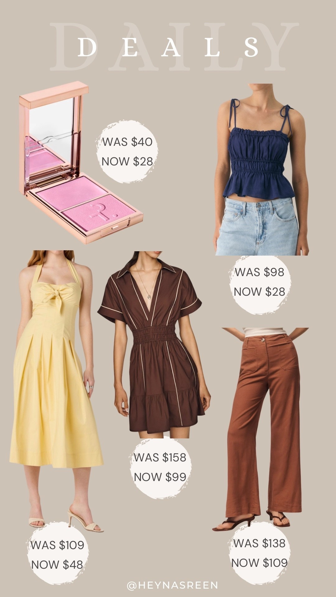 Daily deals on Patrick Ta highlighter, Aritzia top, Anthropologie pants, Anthropologie dress, ASTR the Label dress