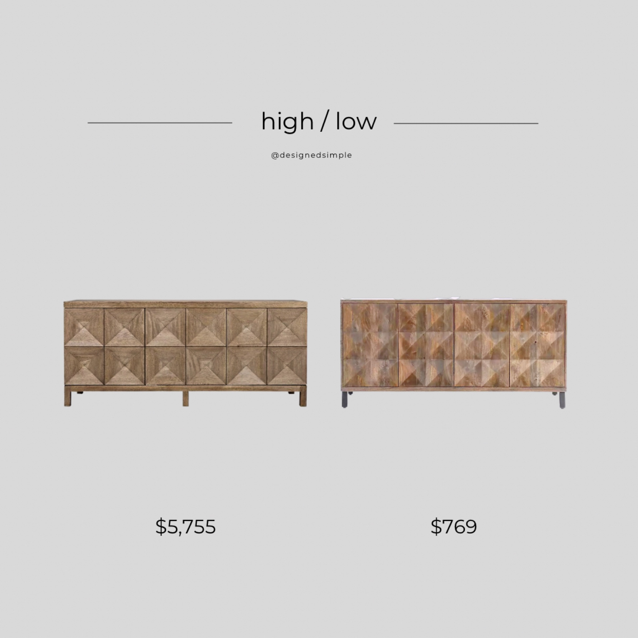 High low, get the look, splurge or save, McGee and co dupe, McGee and Co Quinn sideboard, wood sideboard, tv console, wood cabinet

#LTKFind #LTKstyletip #LTKhome