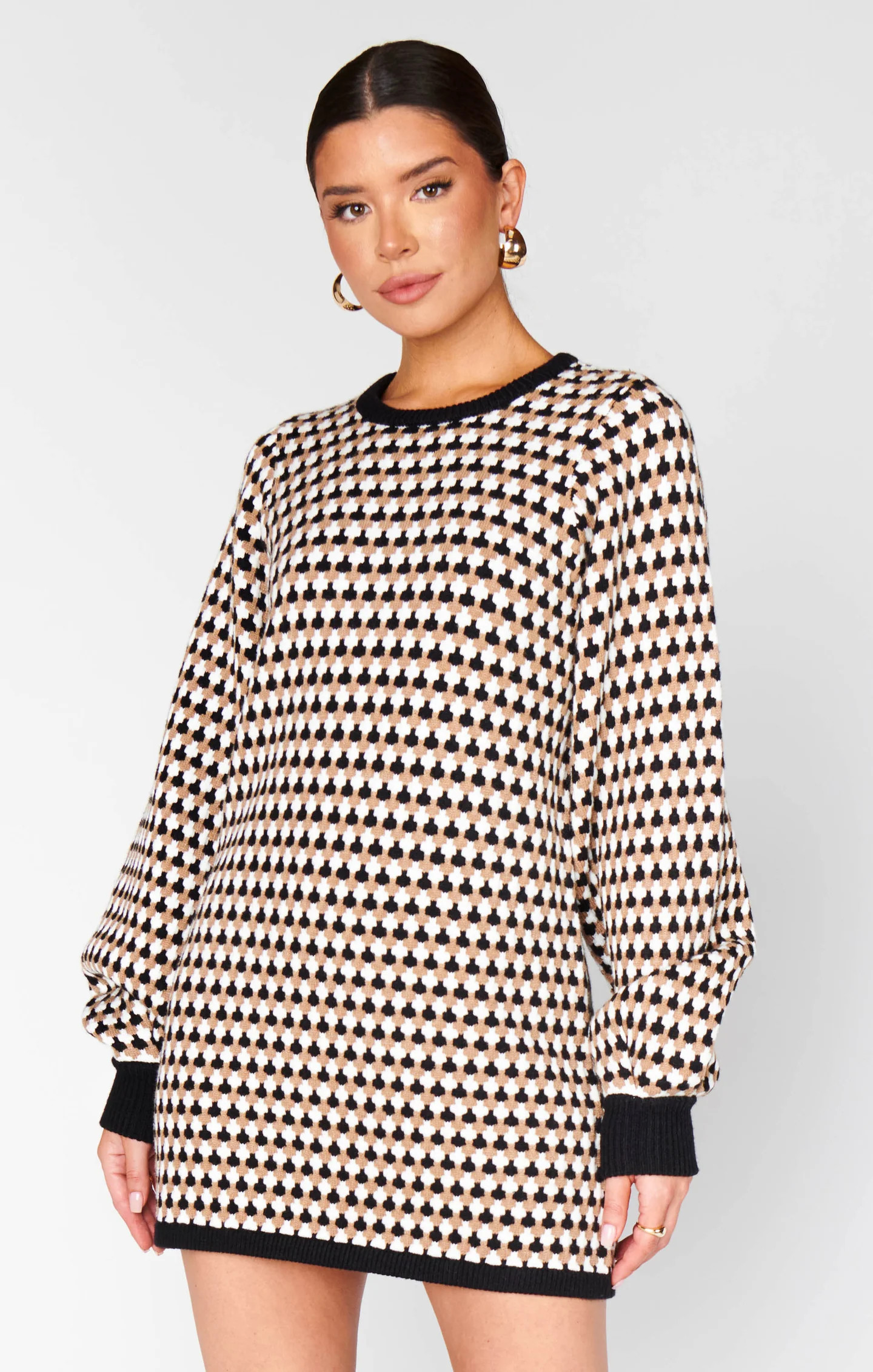 Marion Sweater Dress ~ Black Geo Knit | Show Me Your Mumu