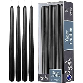 12 Pack Tall Taper Candles - 10 Inch Black Dripless, Unscented Dinner Candle - Paraffin Wax with ... | Amazon (US)