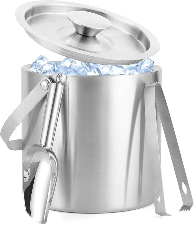 3L Stainless Steel Ice Bucket – Double-Wall Insulated Cooler Keeps Ice Frozen Longer for Wine, ... | Amazon (US)