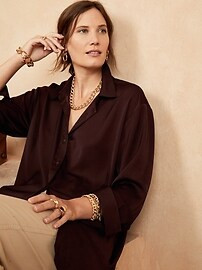 Silky Oversized Shirt | Banana Republic Factory