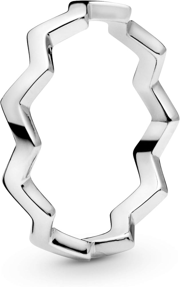 Pandora Polished Zigzag Ring - Contemporary & Classic Ring - Sterling Silver Ring for Women - Lay... | Amazon (US)