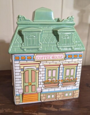 Avon Townhouse Canister Collection "Coffee House" Green Ceramic Vintage 1989  | eBay | eBay US