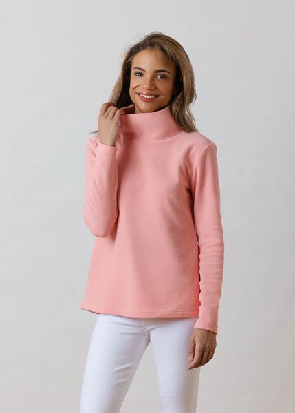 Greenpoint Turtleneck in Terry Fleece (Island Coral) | Dudley Stephens