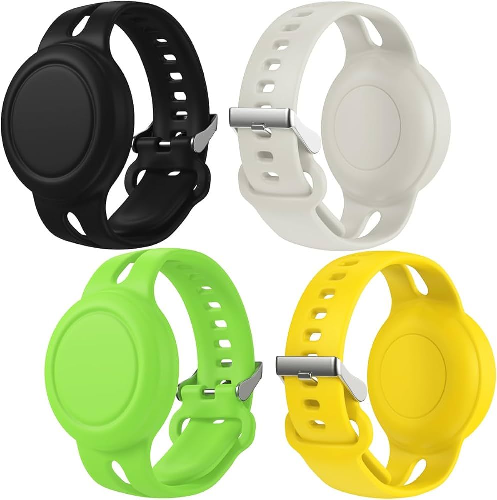 SUIHUOJI 4 Pack Airtag Bracelet for Kids Waterproof, Silicone Wristband Full Case Cover for Apple... | Amazon (US)