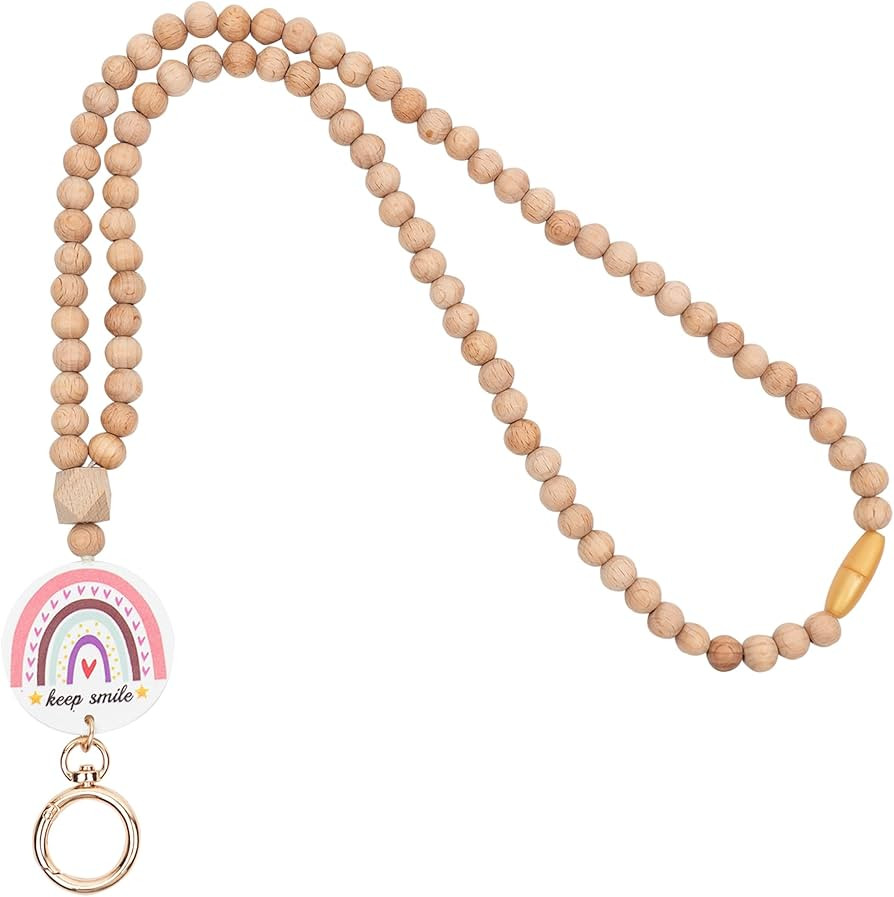 Rainbow Wood Beaded Lanyards for Id Badges Holder, Teacher Breakaway Mental Health Matters Lanyar... | Amazon (US)