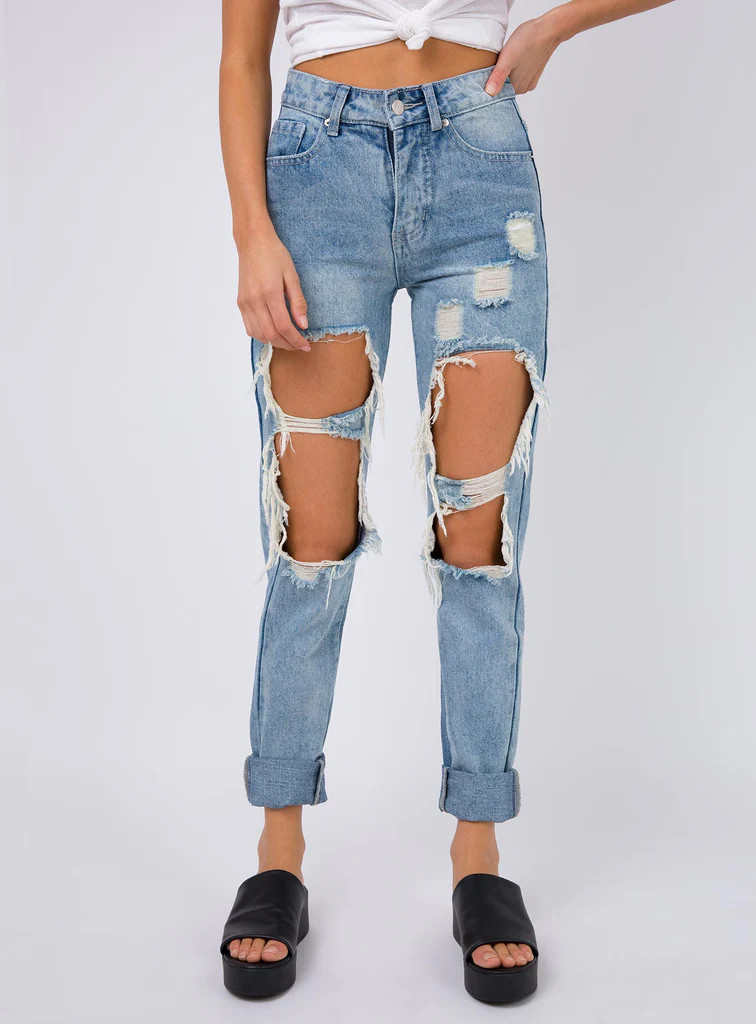 Brooks Boyfriend Jeans Pale Blue | Princess Polly AU