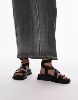 Topshop Wide Fit Jasmine chunky sandal in black | ASOS | ASOS (Global)