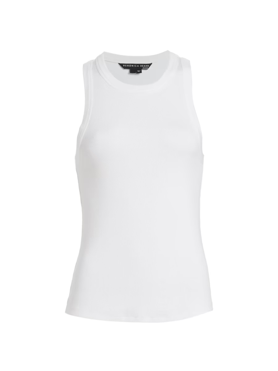 Veronica Beard Jordyn Stretch-Cotton Tank Top | Saks Fifth Avenue | Saks Fifth Avenue