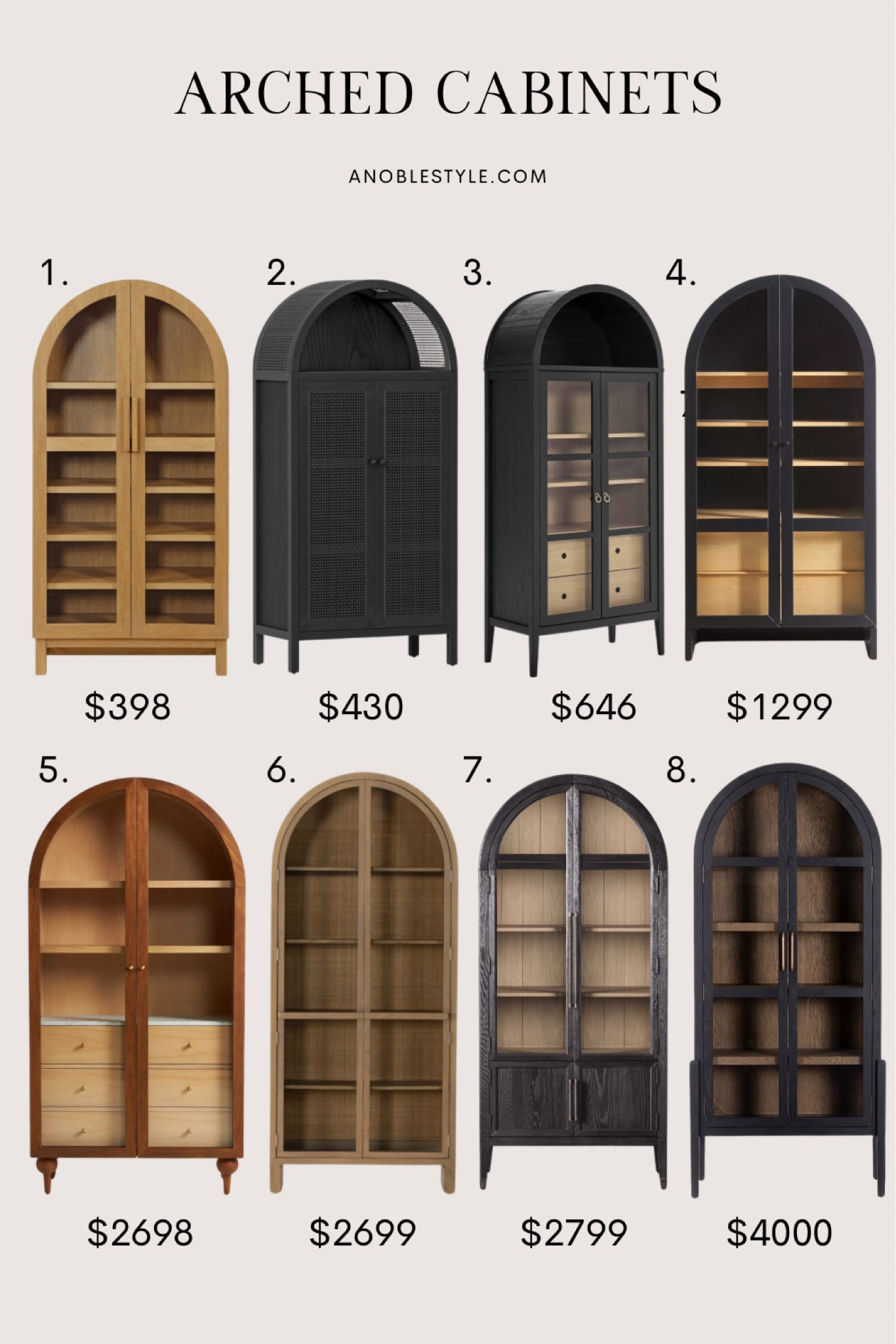8 Arched cabinets for all budgets! 

Home, home decor, glass cabinet, living room decor

#LTKhome #LTKstyletip #LTKsalealert