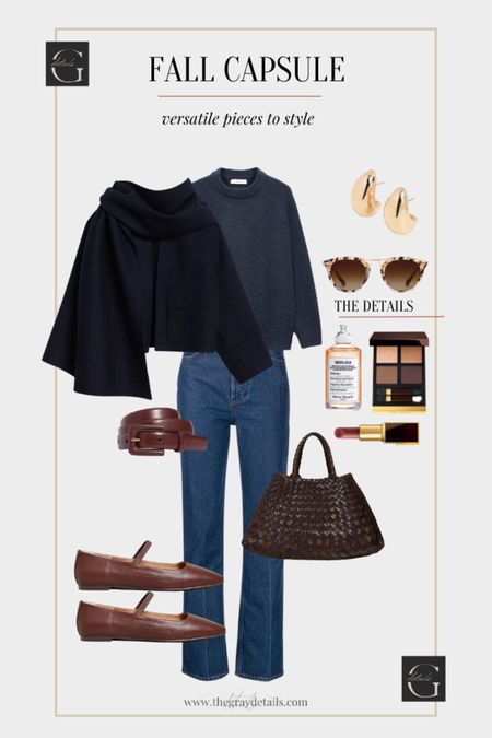 Thanksgiving outfit from the fall capsule

Scarf jacket
Jeans
Ballet flats 
Brown bag

#LTKover40 #LTKitbag #LTKshoecrush