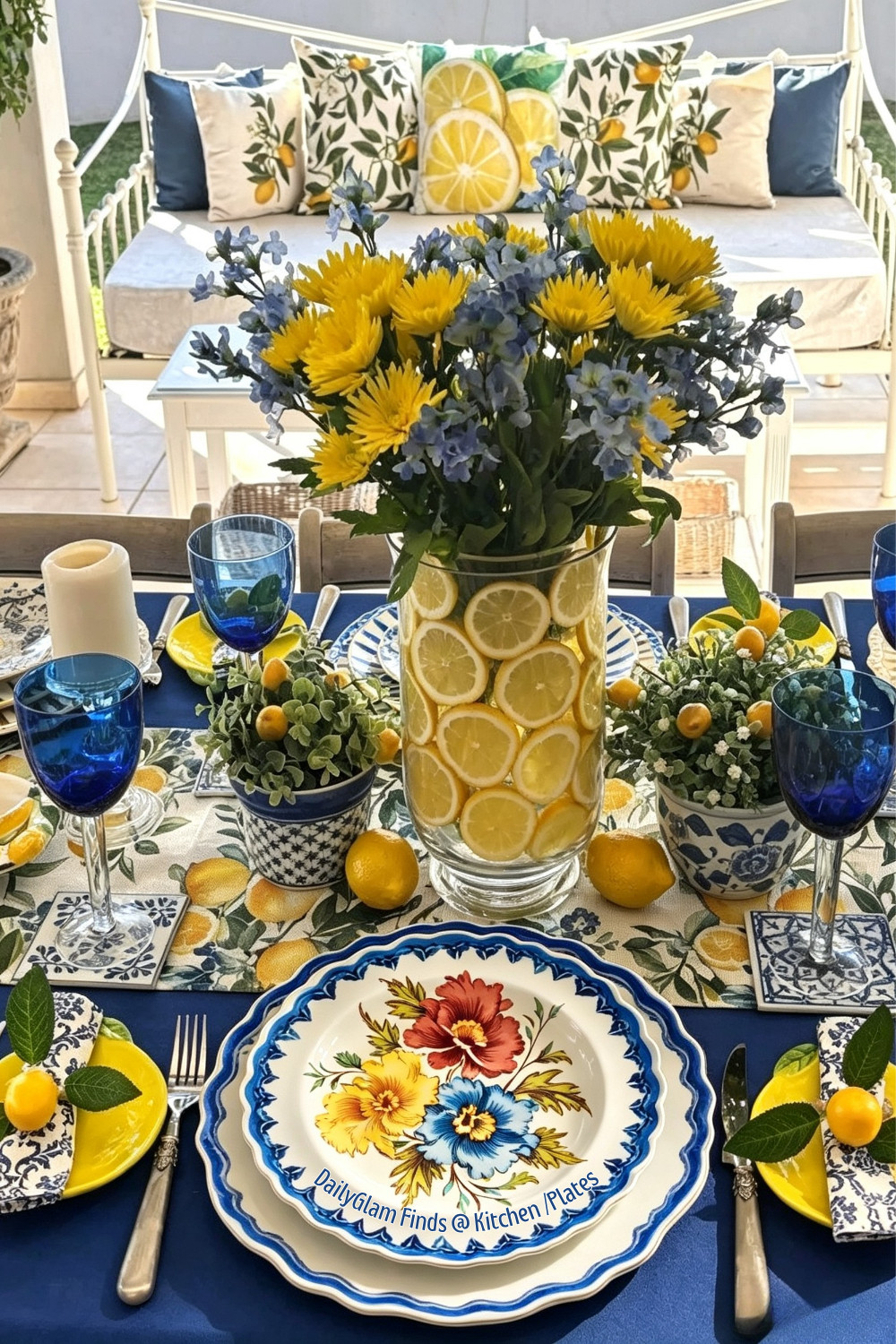 Vibrant Blue & Yellow Outdoor Tablescape | Floral Dinnerware for Summer Gatherings

#OutdoorDining #SummerTable #DinnerwareSet #TablescapeInspo #PatioDecor #ColorfulTableSetting #FloralPlates #EntertainingAtHome #TableStyling #HomeDecor 

 #LTKHome