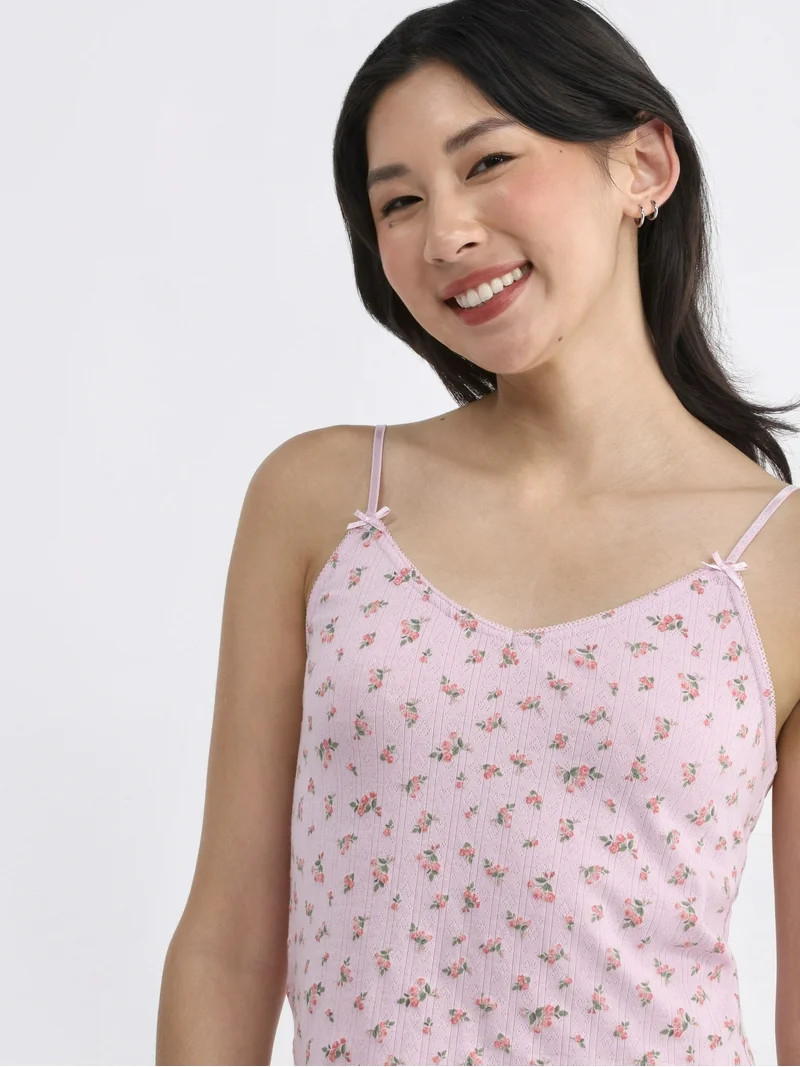 No Boundaries Pointelle Sleep Cami, Women’s and Women’s Plus | Walmart (US)