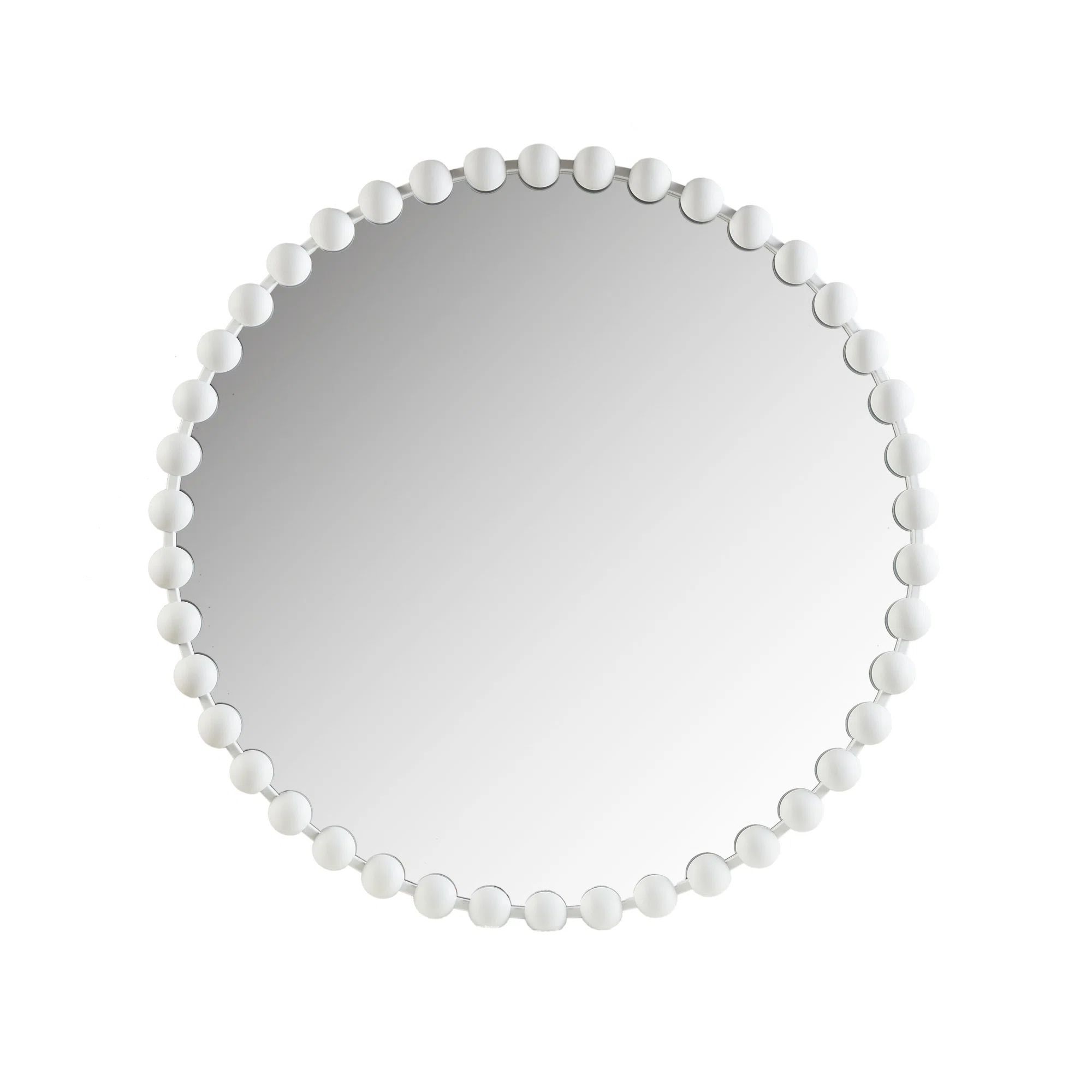 Marlowe Beaded Round Metal Wall Mirror | Wayfair North America