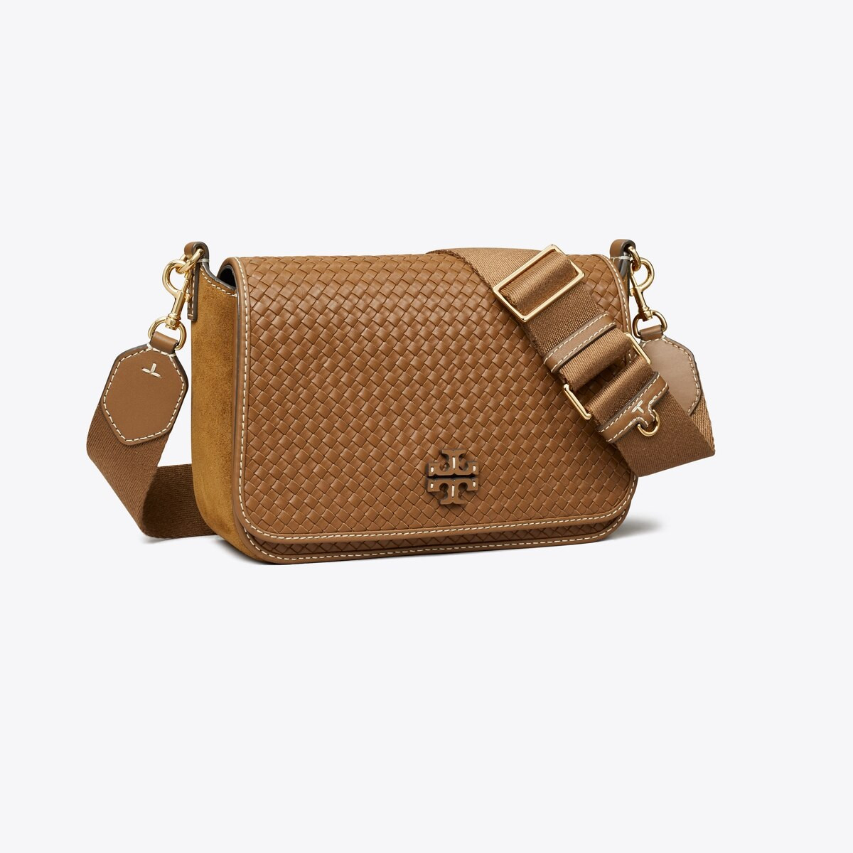 Leather Woven Flap Crossbody: Women's Designer Crossbody Bags | Tory Burch | Tory Burch (US)