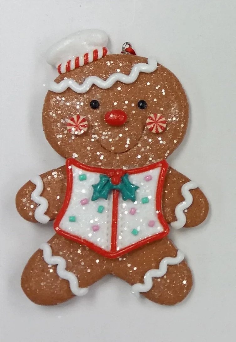 Christmas Multi-Color Gingerbread Boy with Chef Hat Ornament, 4.25 in, by Holiday Time | Walmart (US)