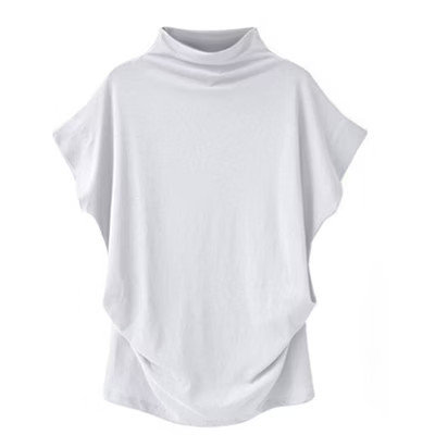 Womens Short Sleeve T Shirts Dolman Sleeve Shirts Mock Neck T Shirts Summer Tops for Women,White - L | Target