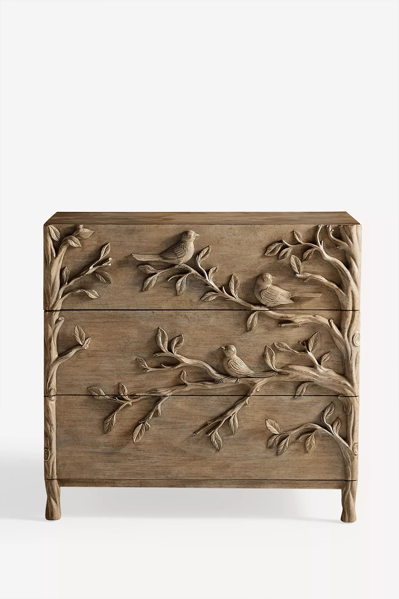 Ornithology Handcarved Three-Drawer Dresser | Anthropologie (US)